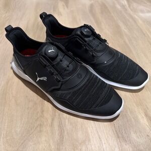 Puma Ignite Disc Golf BOA Shoes Men's Black Silver Logo Waterproof Size 11